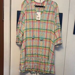 Crown & Ivy Multicolor Plaid Midi Dress